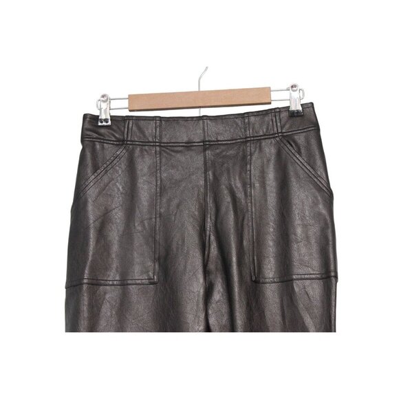 SPANX Faux Leather Like Joggers Size Large Black Pull On Elastic Waist Pockets - Picture 4 of 14